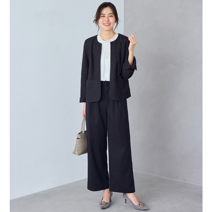 ネイビーワイド | 【選べるボトムス】２点セット洗える！セットアップスーツ | Viola e Viola