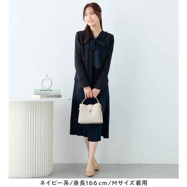 フリンジ使いツイードノーカラージャケット | alotta | 詳細画像17 