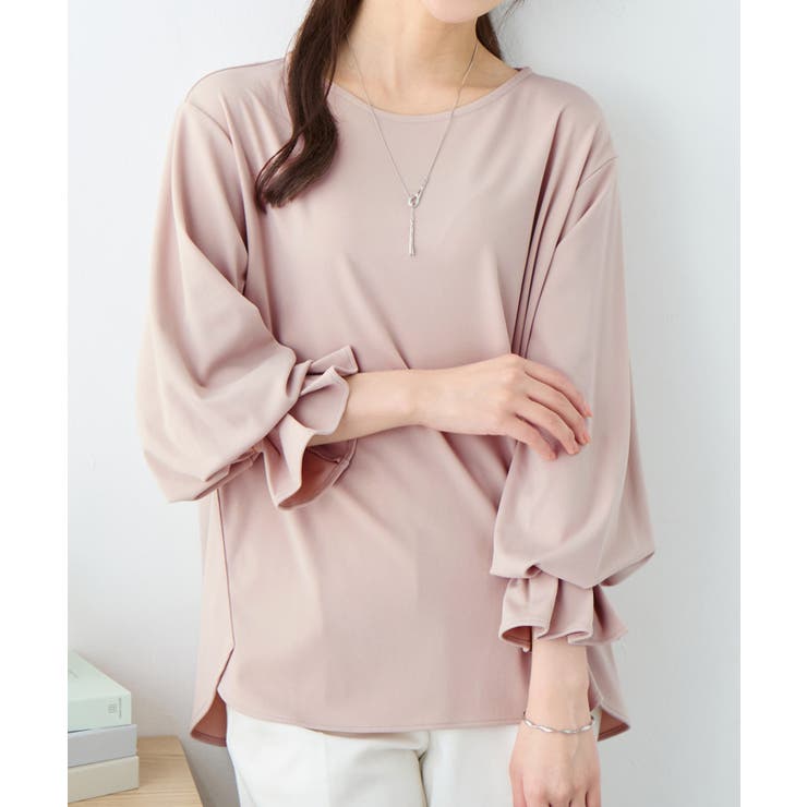 グレージュ | 袖タックデザインプルオーバー       | alotta