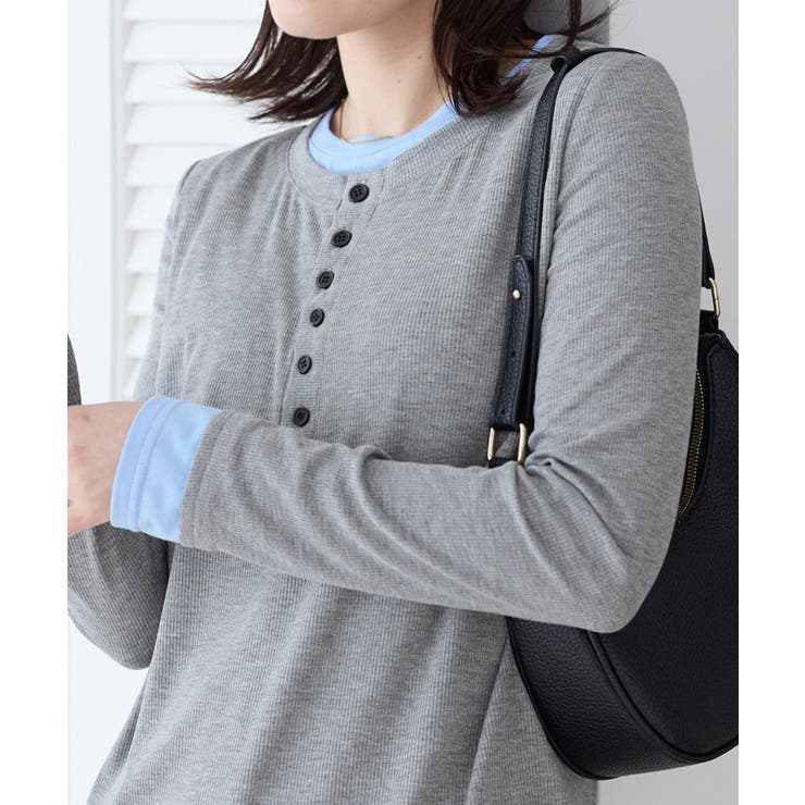 １枚着映えレイヤード風ヘンリーネックリブトップス | Viola e Viola | 詳細画像10 