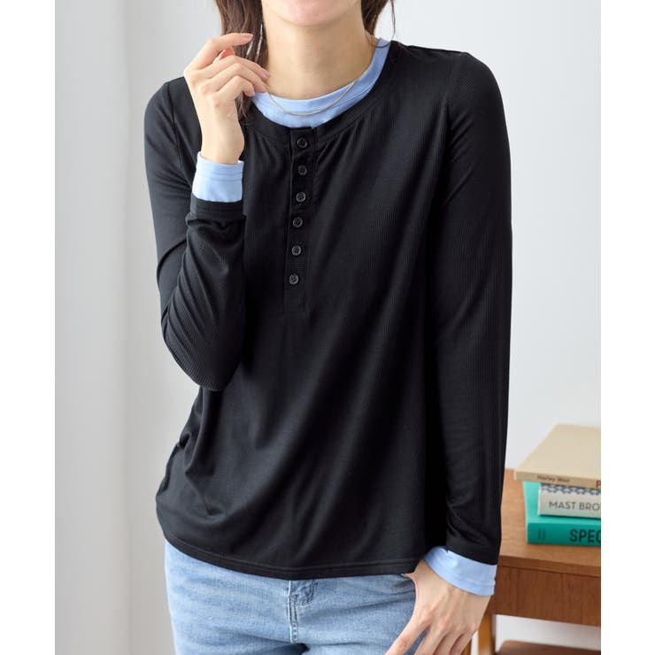 １枚着映えレイヤード風ヘンリーネックリブトップス | Viola e Viola | 詳細画像17 