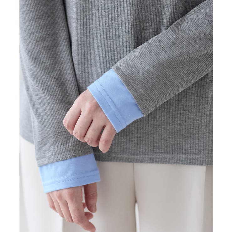 １枚着映えレイヤード風ヘンリーネックリブトップス | Viola e Viola | 詳細画像8 