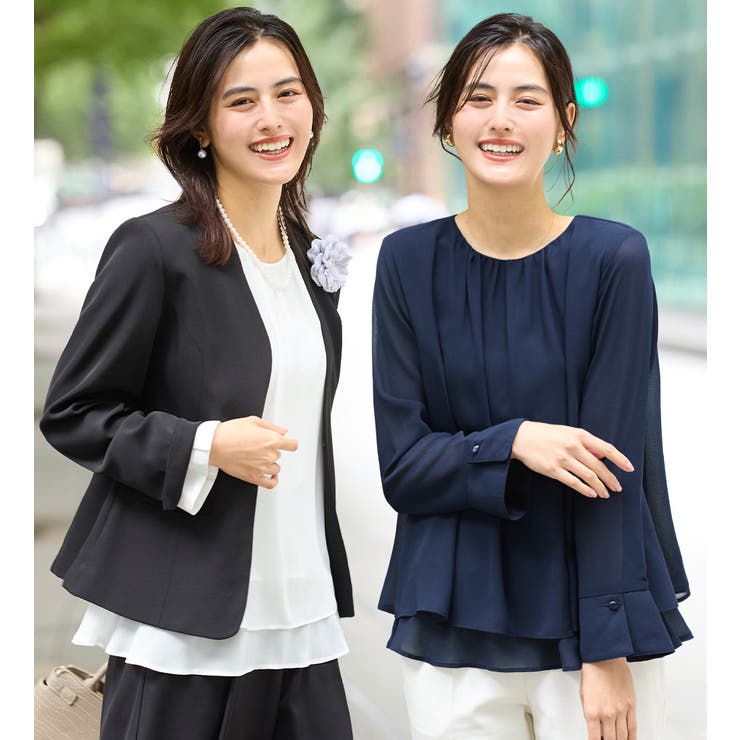 裾フレア裏地付きシフォンブラウス     | Viola e Viola | 詳細画像1 