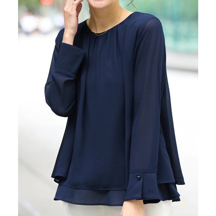 裾フレア裏地付きシフォンブラウス     | Viola e Viola | 詳細画像5 