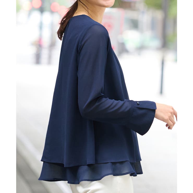 裾フレア裏地付きシフォンブラウス     | Viola e Viola | 詳細画像6 