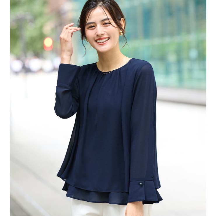 裾フレア裏地付きシフォンブラウス     | Viola e Viola | 詳細画像9 