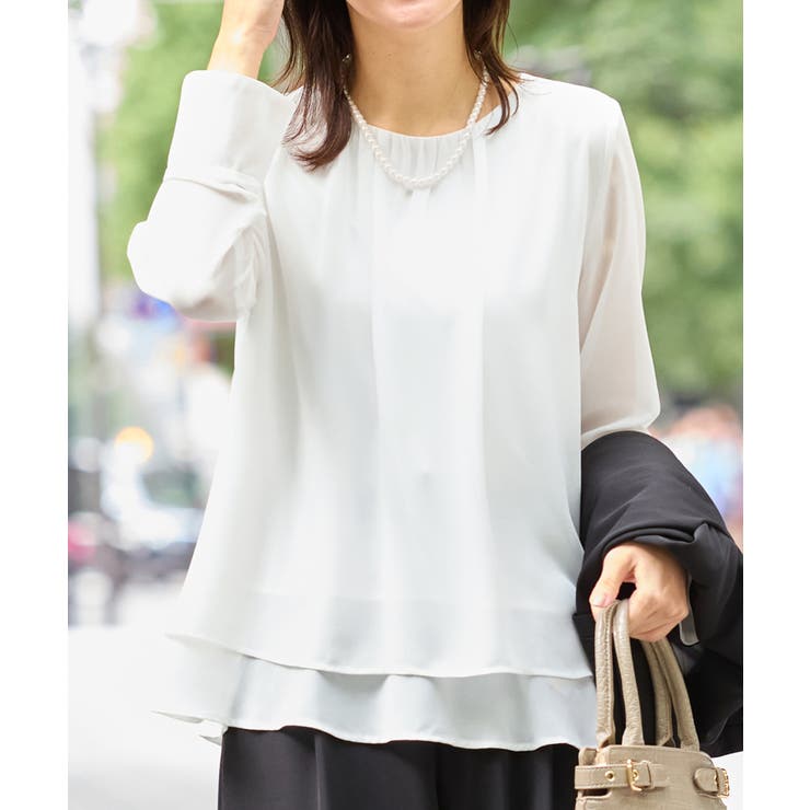 裾フレア裏地付きシフォンブラウス     | Viola e Viola | 詳細画像11 