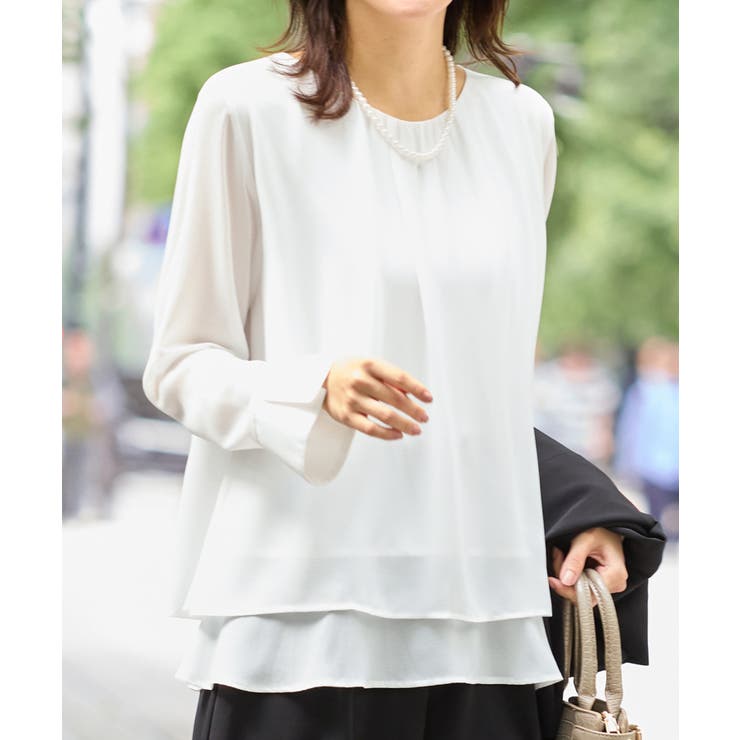 裾フレア裏地付きシフォンブラウス     | Viola e Viola | 詳細画像12 