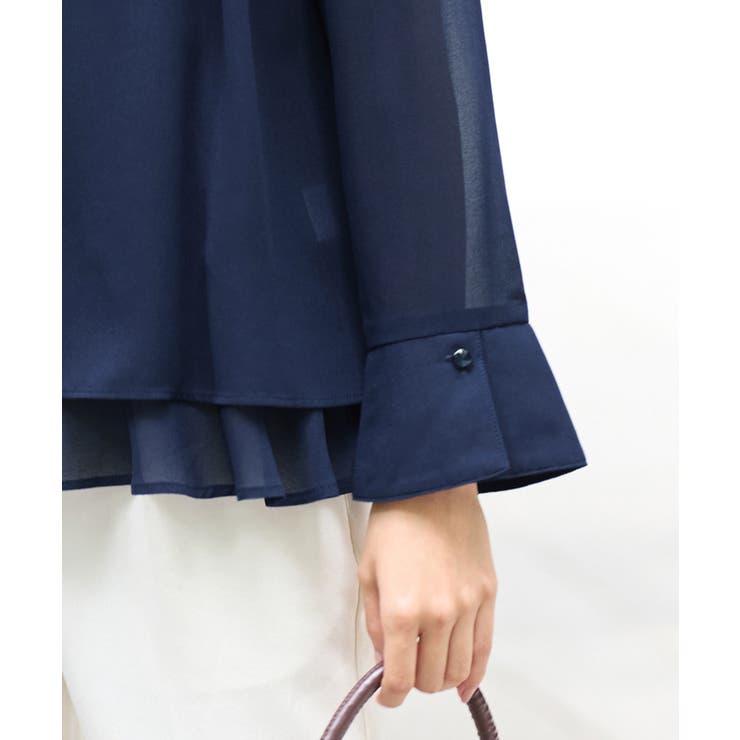 裾フレア裏地付きシフォンブラウス     | Viola e Viola | 詳細画像20 