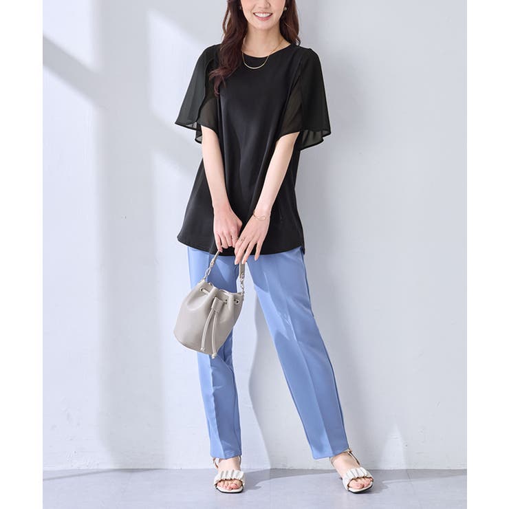 異素材切替チューリップ袖チュニック | alotta | 詳細画像11 