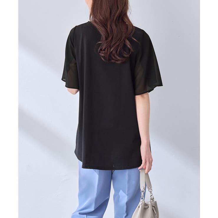 異素材切替チューリップ袖チュニック | alotta | 詳細画像13 