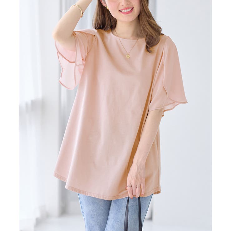 異素材切替チューリップ袖チュニック | alotta | 詳細画像14 