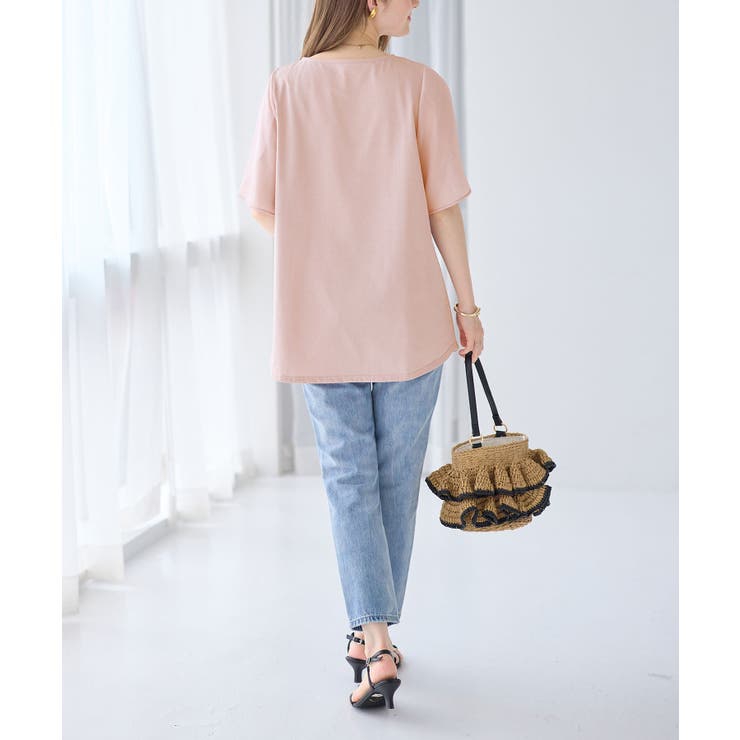 異素材切替チューリップ袖チュニック | alotta | 詳細画像16 