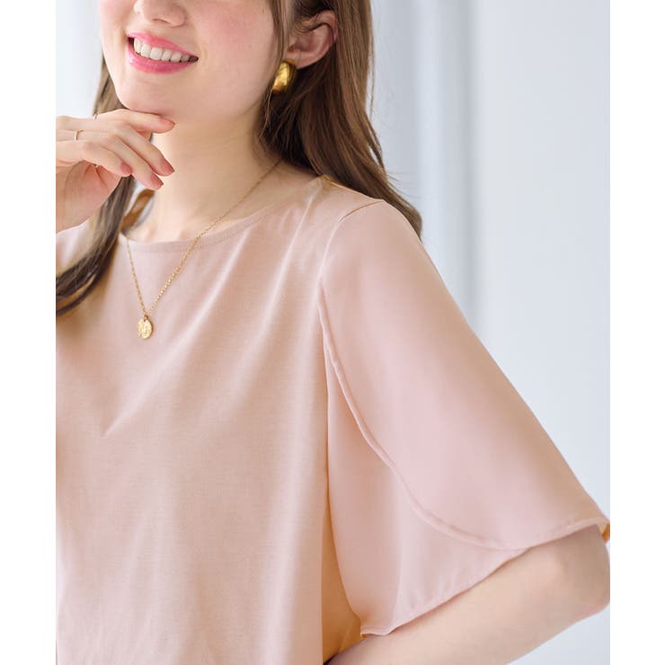 異素材切替チューリップ袖チュニック | alotta | 詳細画像17 