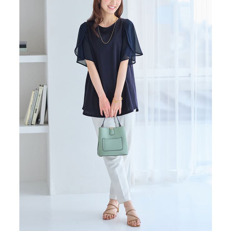 異素材切替チューリップ袖チュニック | alotta | 詳細画像22 