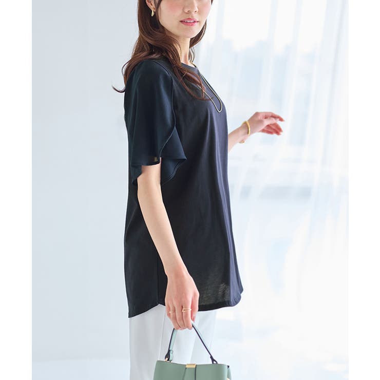 異素材切替チューリップ袖チュニック | alotta | 詳細画像24 