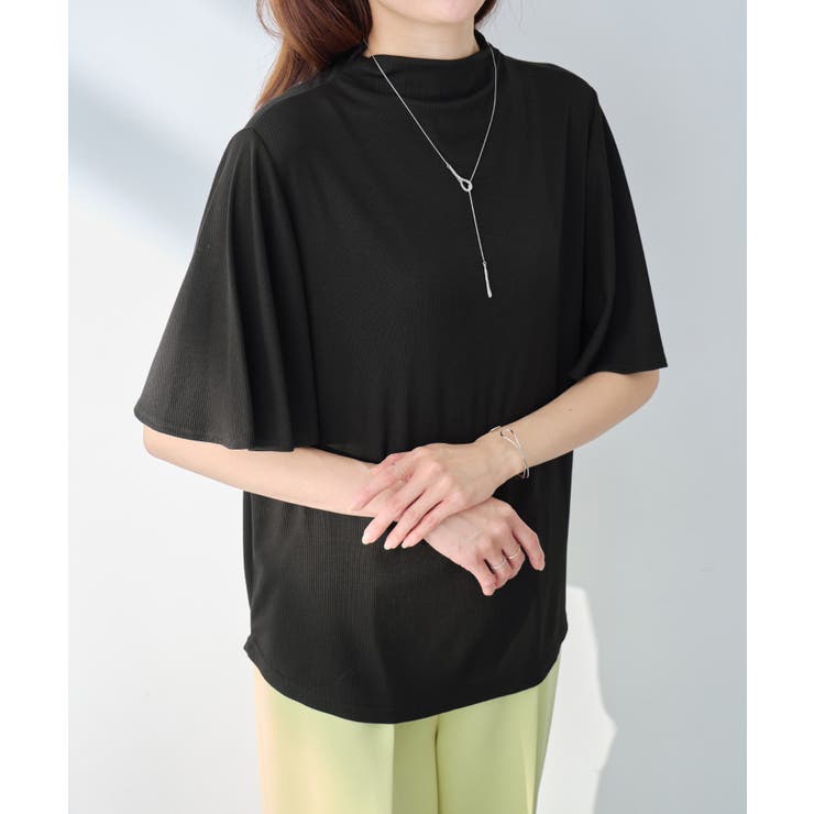 上品フレアー袖リブＴシャツ | alotta | 詳細画像9 