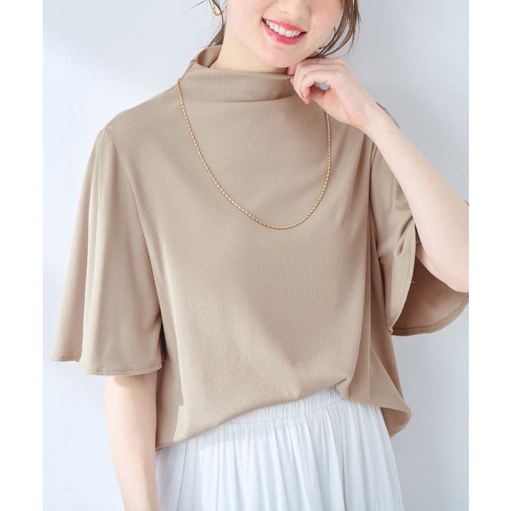 上品フレアー袖リブＴシャツ | alotta | 詳細画像14 
