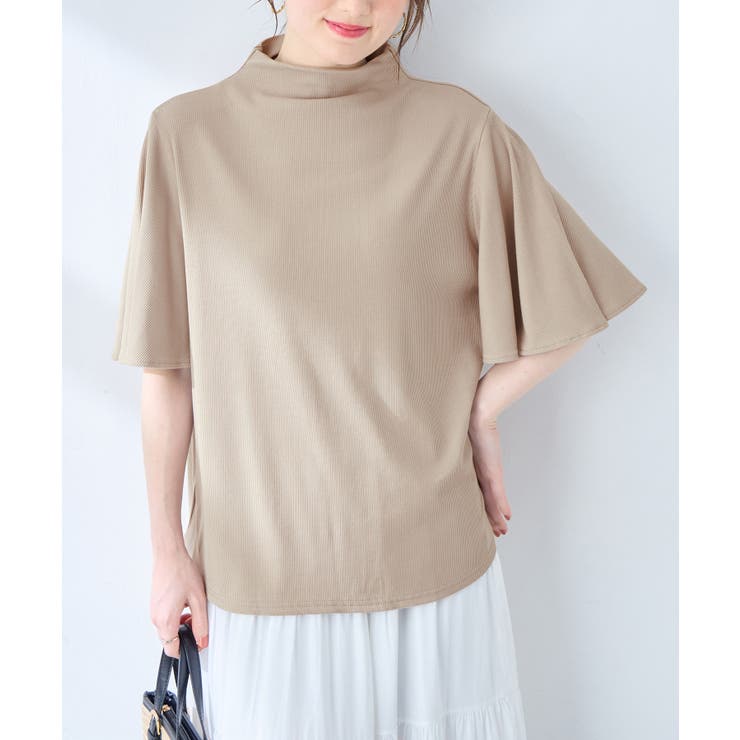 上品フレアー袖リブＴシャツ | alotta | 詳細画像18 