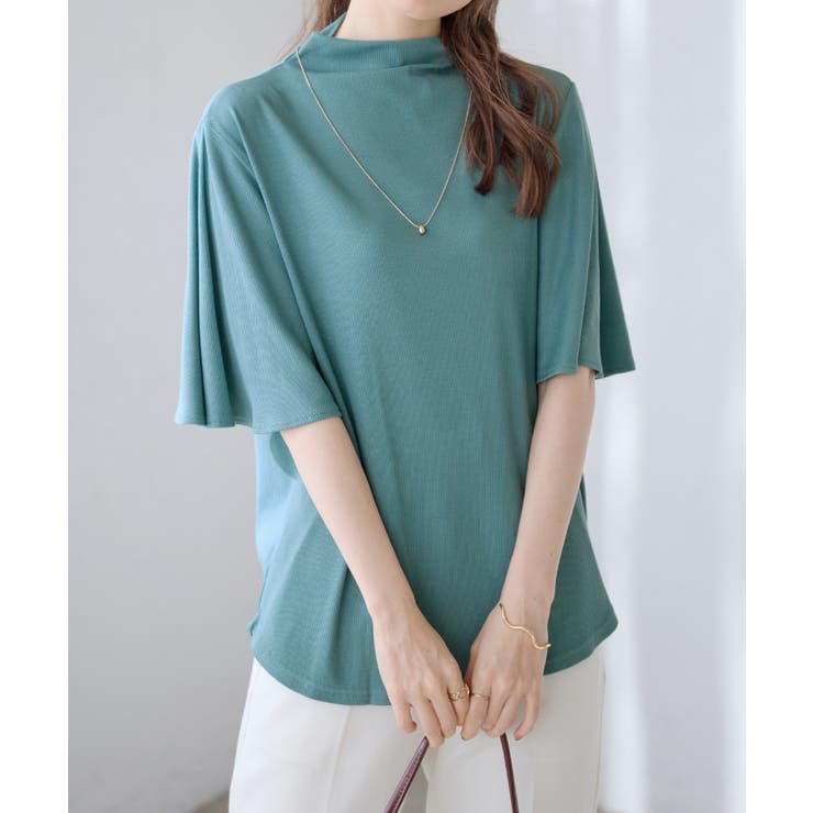 上品フレアー袖リブＴシャツ | alotta | 詳細画像28 