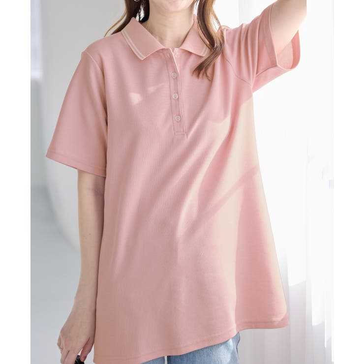 衿配色Ａラインポロチュニック | alotta | 詳細画像19 