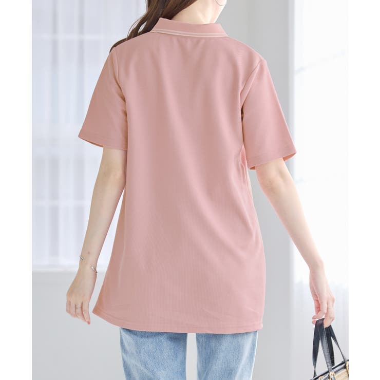 衿配色Ａラインポロチュニック | alotta | 詳細画像22 