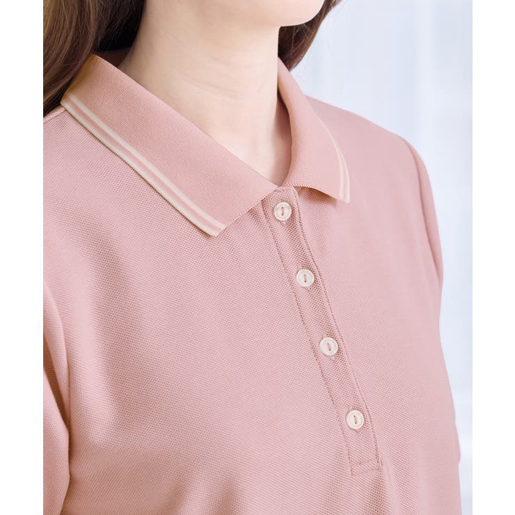 衿配色Ａラインポロチュニック | alotta | 詳細画像25 