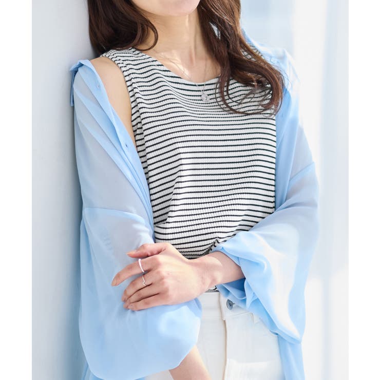 ＜肩紐隠せるストラップ付き＞リブタンクトップ | alotta | 詳細画像2 