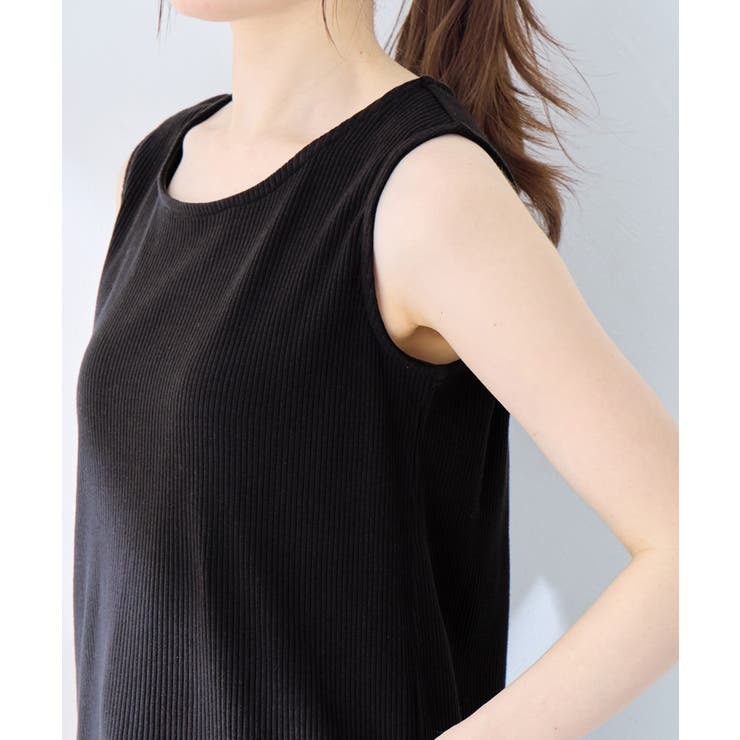 ＜肩紐隠せるストラップ付き＞リブタンクトップ | alotta | 詳細画像15 
