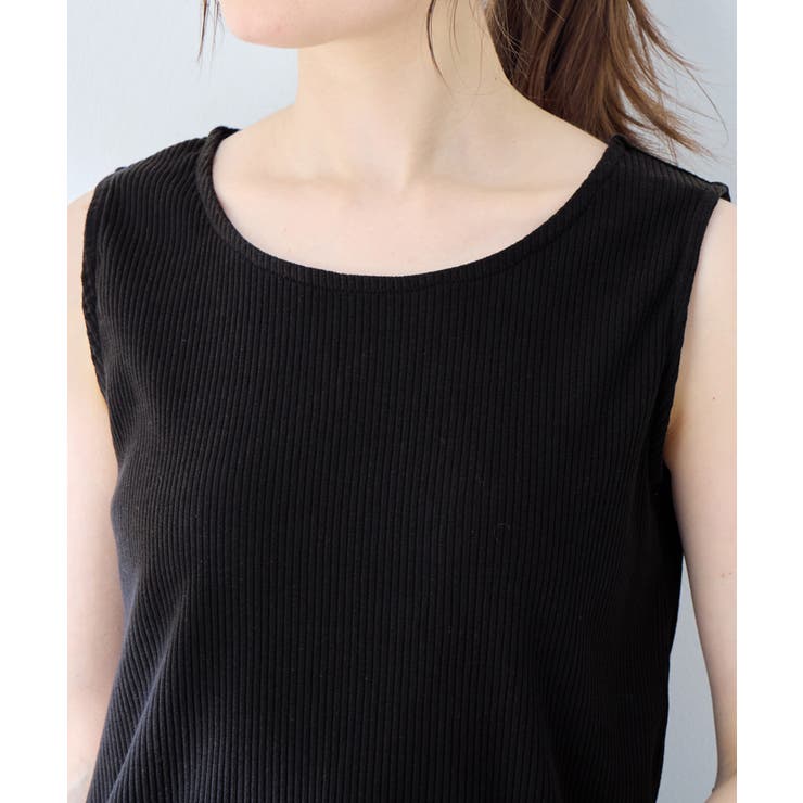 ＜肩紐隠せるストラップ付き＞リブタンクトップ | alotta | 詳細画像16 