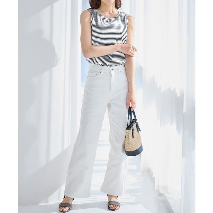 ＜肩紐隠せるストラップ付き＞リブタンクトップ | alotta | 詳細画像6 