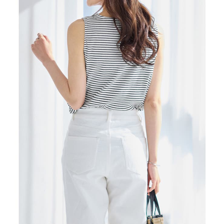 ＜肩紐隠せるストラップ付き＞リブタンクトップ | alotta | 詳細画像8 