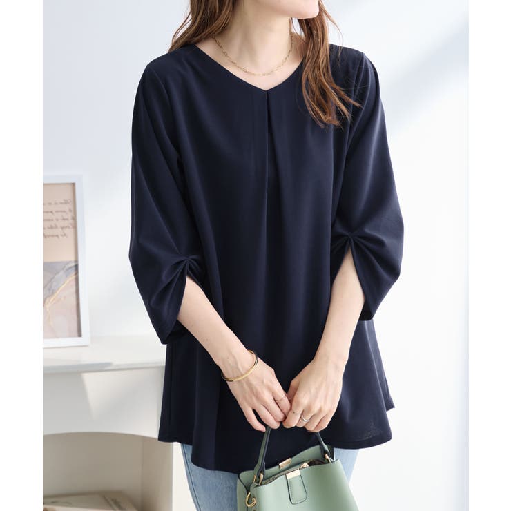 ７分袖ＡラインチュニックＴブラウス | alotta | 詳細画像9 