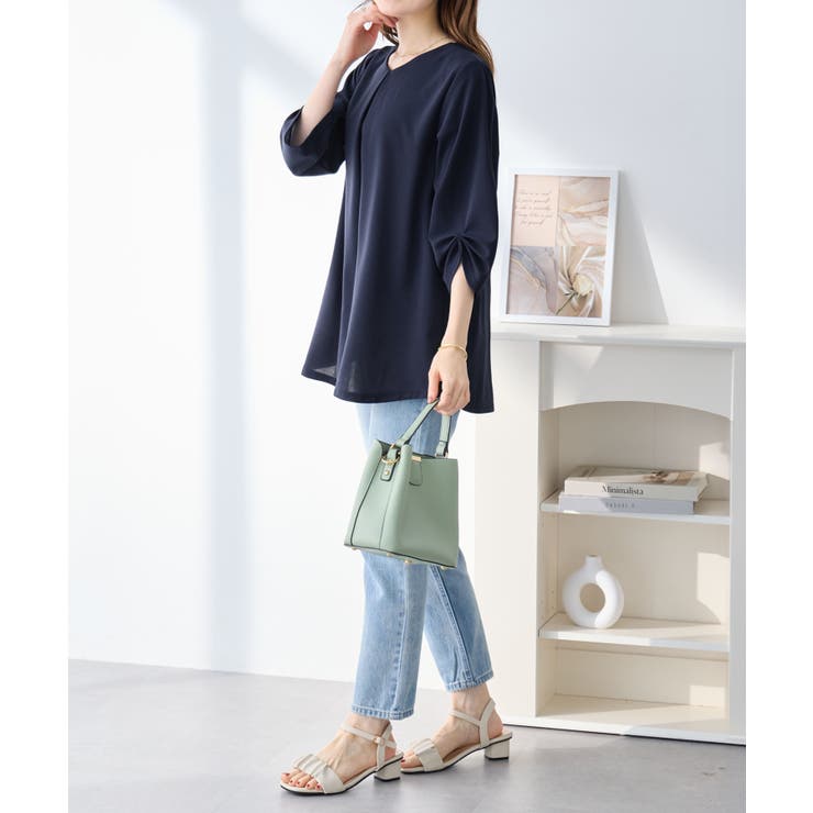 ７分袖ＡラインチュニックＴブラウス | alotta | 詳細画像12 