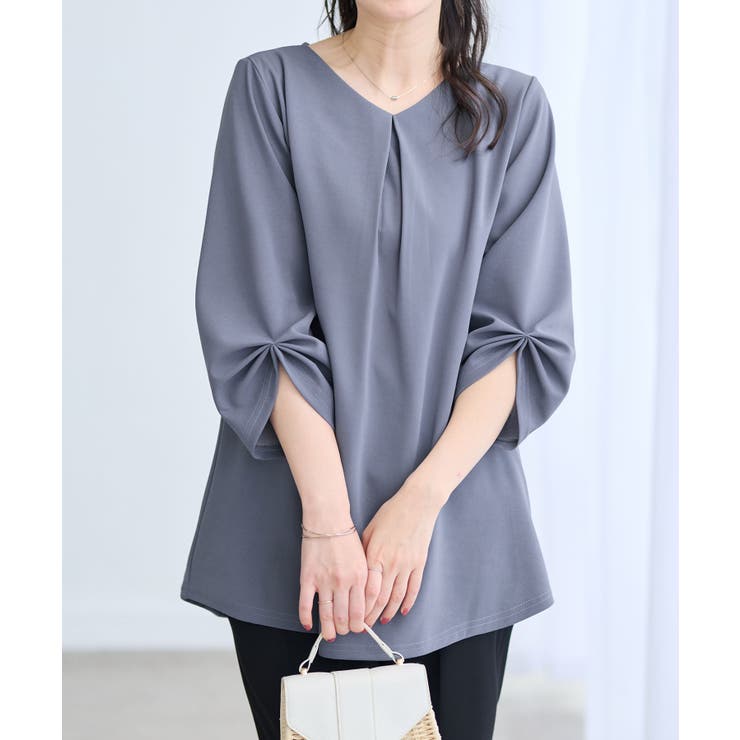 ７分袖ＡラインチュニックＴブラウス | alotta | 詳細画像15 