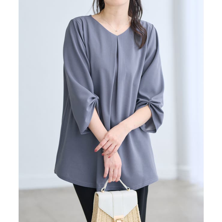 ７分袖ＡラインチュニックＴブラウス | alotta | 詳細画像16 