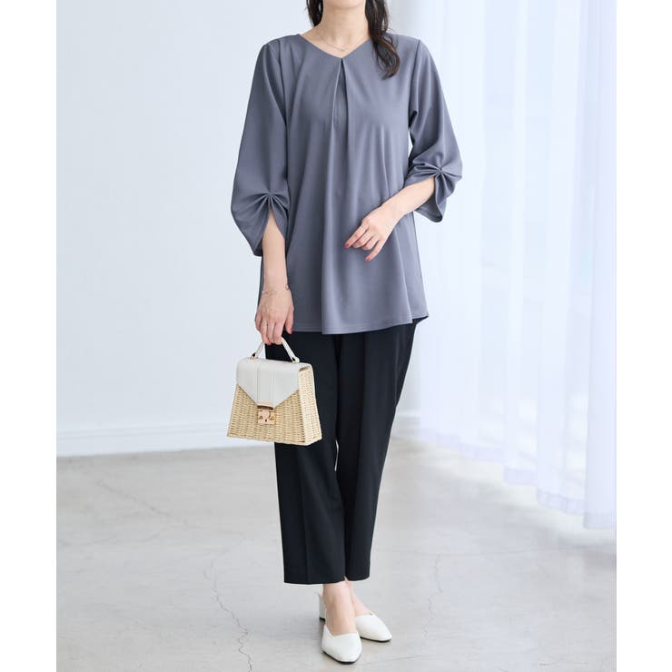７分袖ＡラインチュニックＴブラウス | alotta | 詳細画像18 