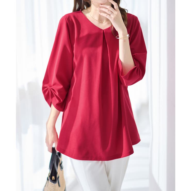 ７分袖ＡラインチュニックＴブラウス | alotta | 詳細画像5 