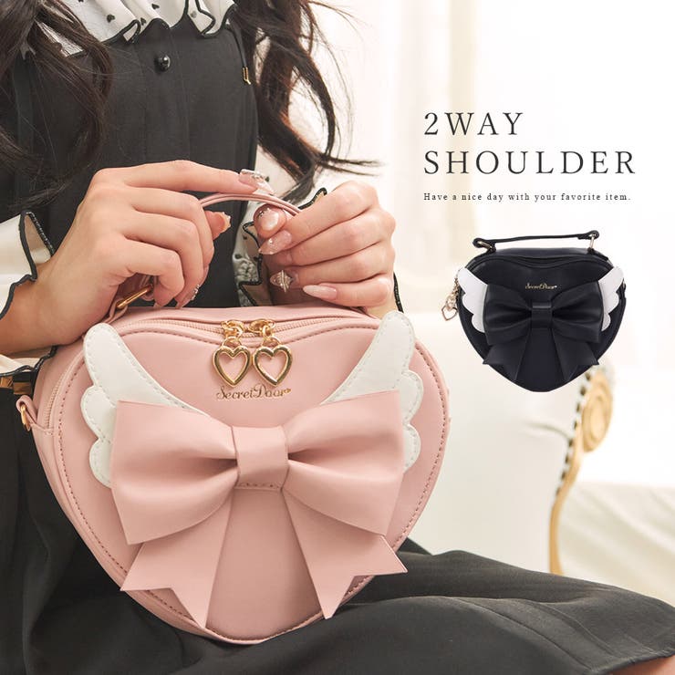 リボンハートバッグ ピンク エリザベスワンピース＆ヘッドドレスセット リボンハートBag