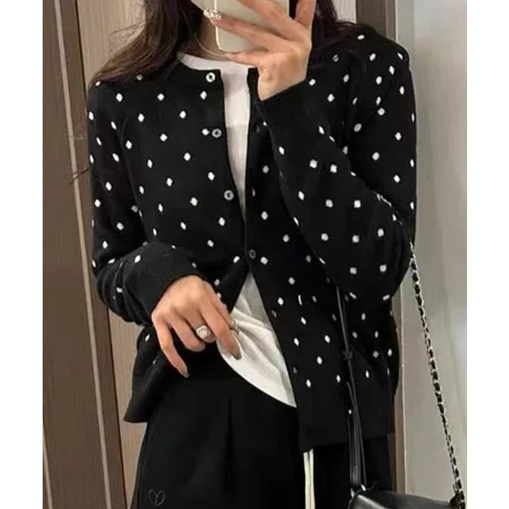 カーディガン ドット 韓国 ニット  | ALTROSE | 詳細画像1 