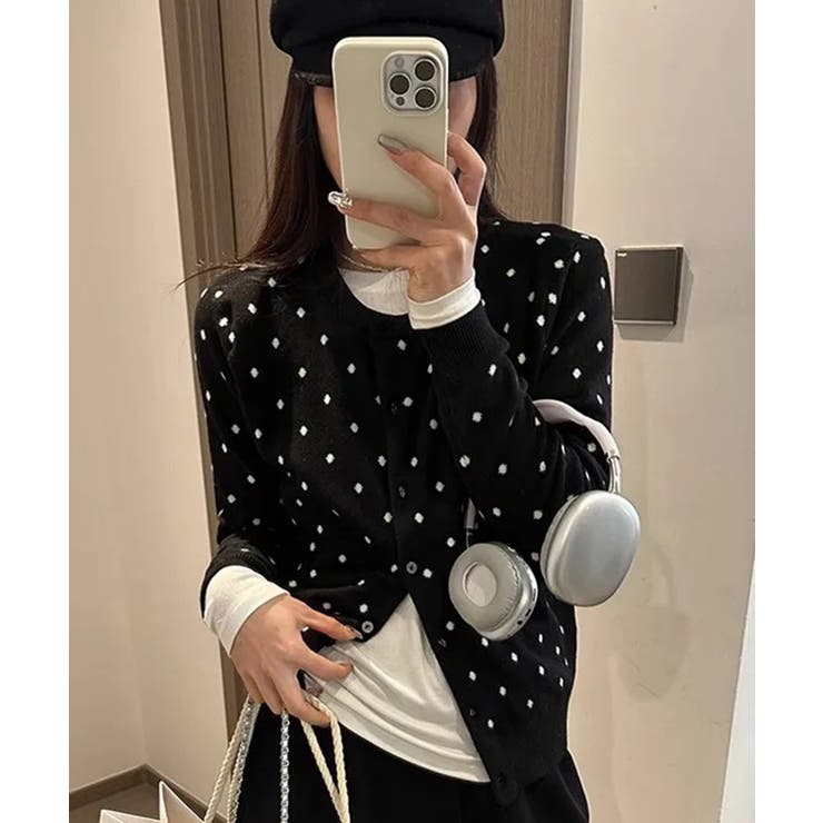 カーディガン ドット 韓国 ニット  | ALTROSE | 詳細画像2 