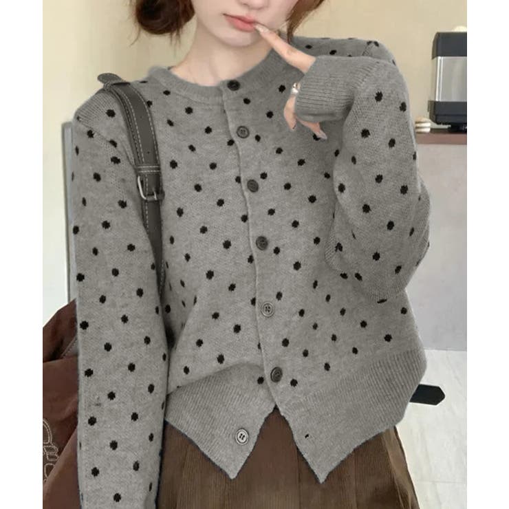 カーディガン ドット 韓国 ニット  | ALTROSE | 詳細画像6 