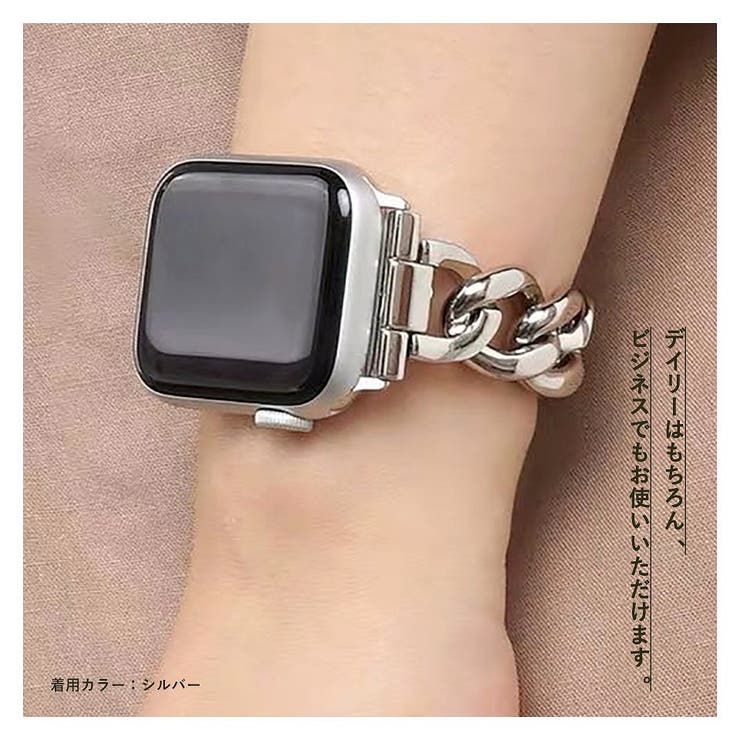 Apple Watch メタリック バンド 38 40 41mm ブラック - 金属ベルト