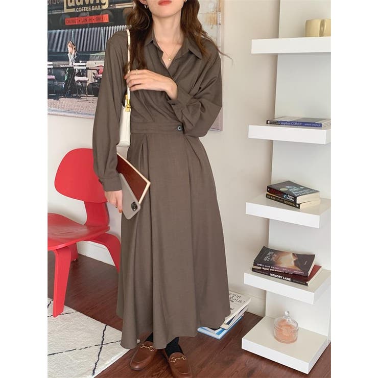 ワンピース 長袖 トレンチ風ワンピ 品番 Amlw Amely アメリー のレディースファッション通販 Shoplist ショップリスト