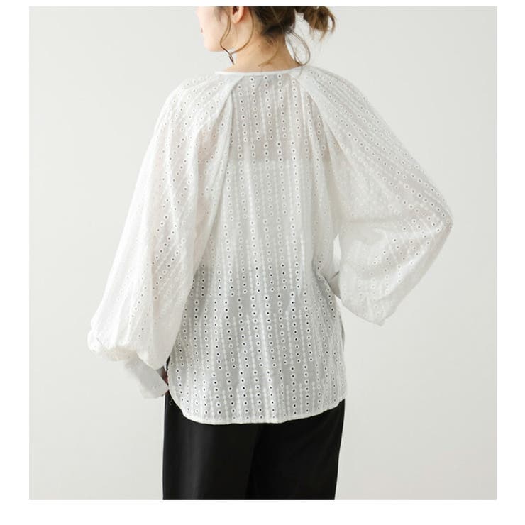 カットワークブラウス トップス シャツ[品番：AMLW0002723]｜AMELY 