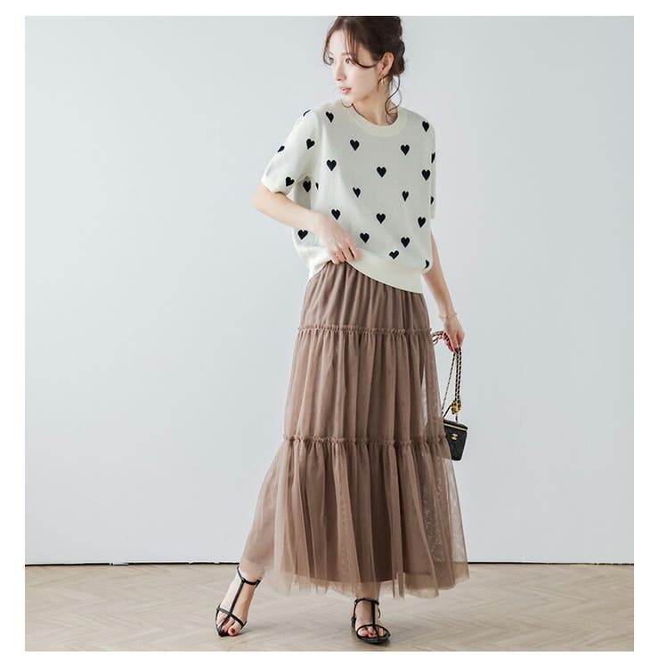 ハート柄トップス ニット プルオーバー | AMELY | 詳細画像7 