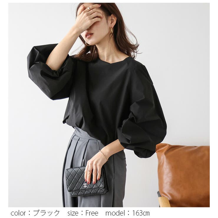 ぽわん袖ブラウス バルーンスリーブ プルオーバー[品番：AMLW0002649