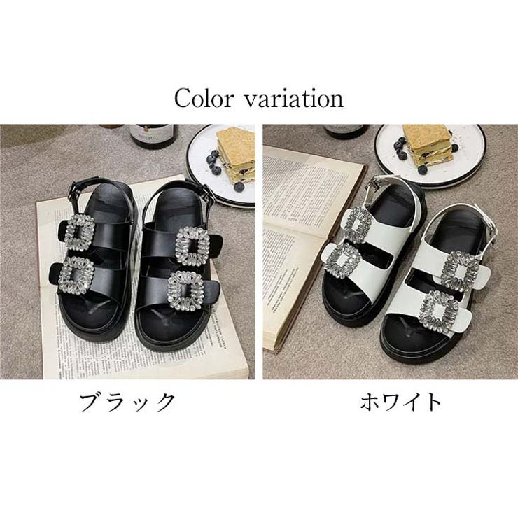 ビジュー付き サンダル サンダルスニーカー[品番：AMLW0002794]｜AMELY 