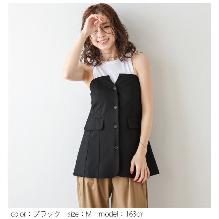 SOV フロントボタンベアビスチェ　黒 SOV フロントボタンベアビスチェ黒