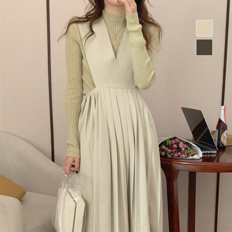 カシュクール風 プリーツ ジャンパースカート 品番 Amlw Amely エメリー のレディースファッション通販 Shoplist ショップリスト